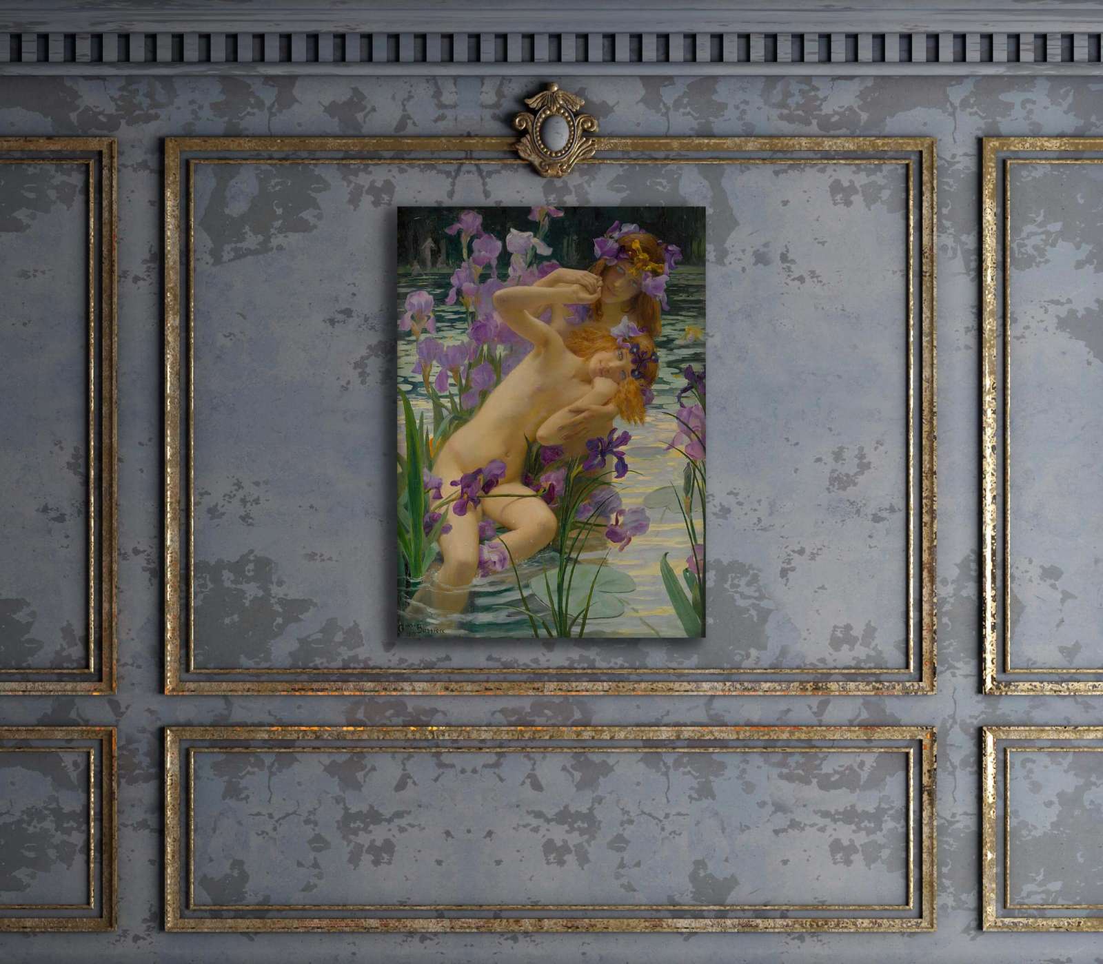 Reprodukcija „Irisai“, Gaston Bussière (1897)