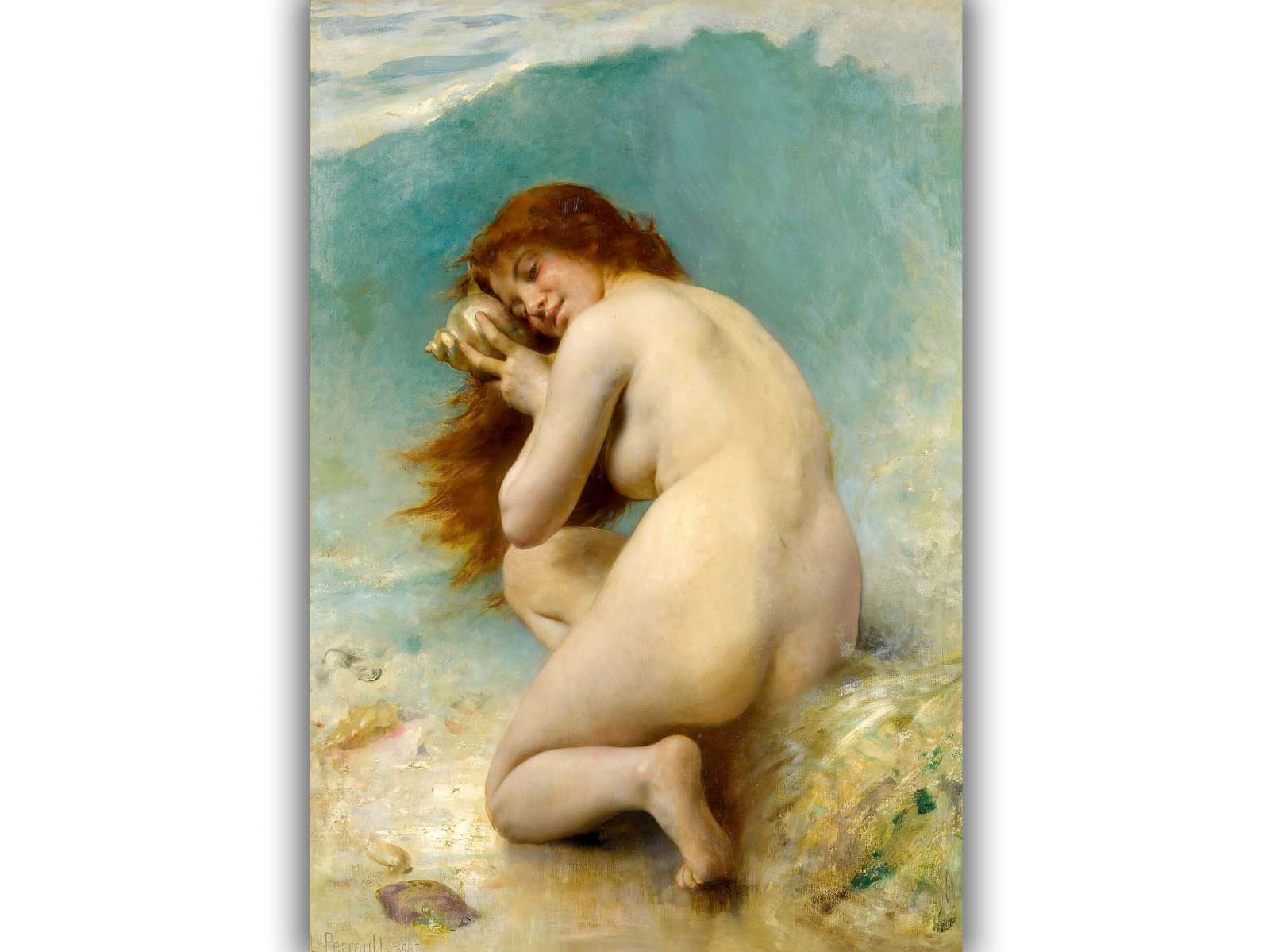 Reprodukcija „Vandens nimfa“, Léon Jean Basile Perrault (1898)