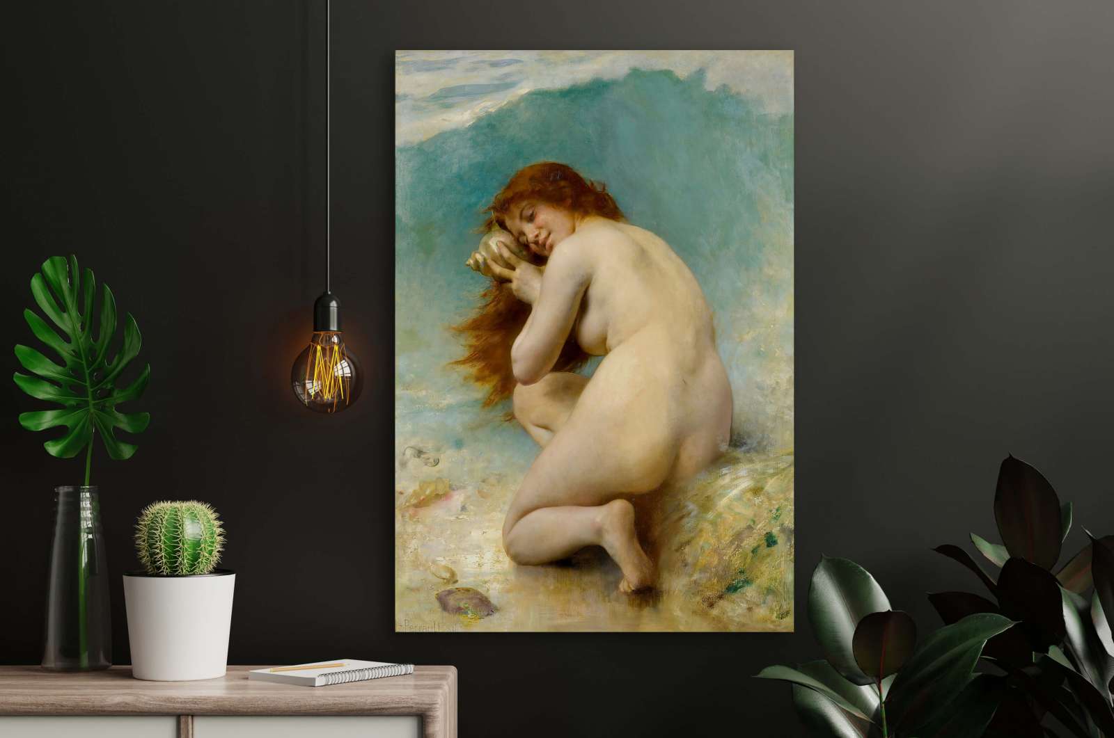 Reprodukcija „Vandens nimfa“, Léon Jean Basile Perrault (1898)