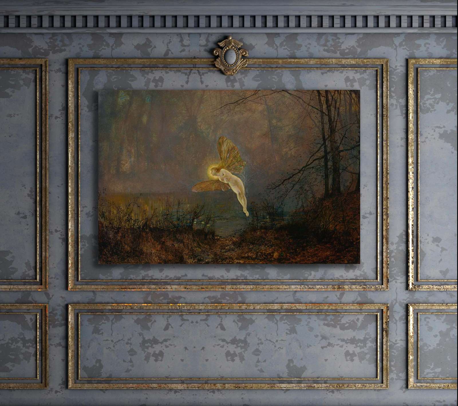 Reprodukcija „Vidurvasario naktis“, John Atkinson Grimshaw (1876)