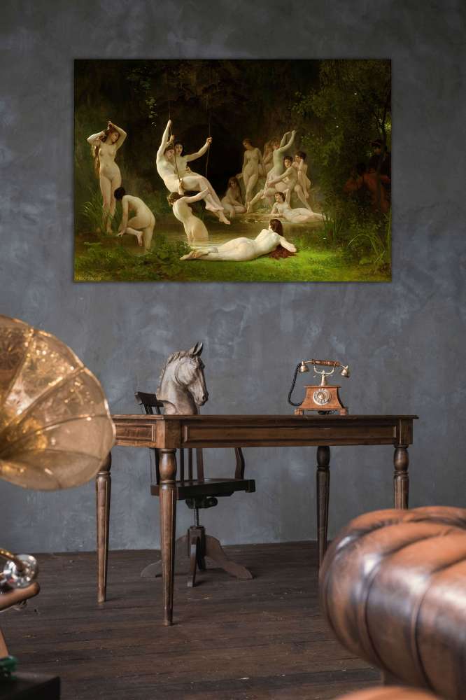 Reprodukcija „Nimfos“, William Bouguereau (1878)