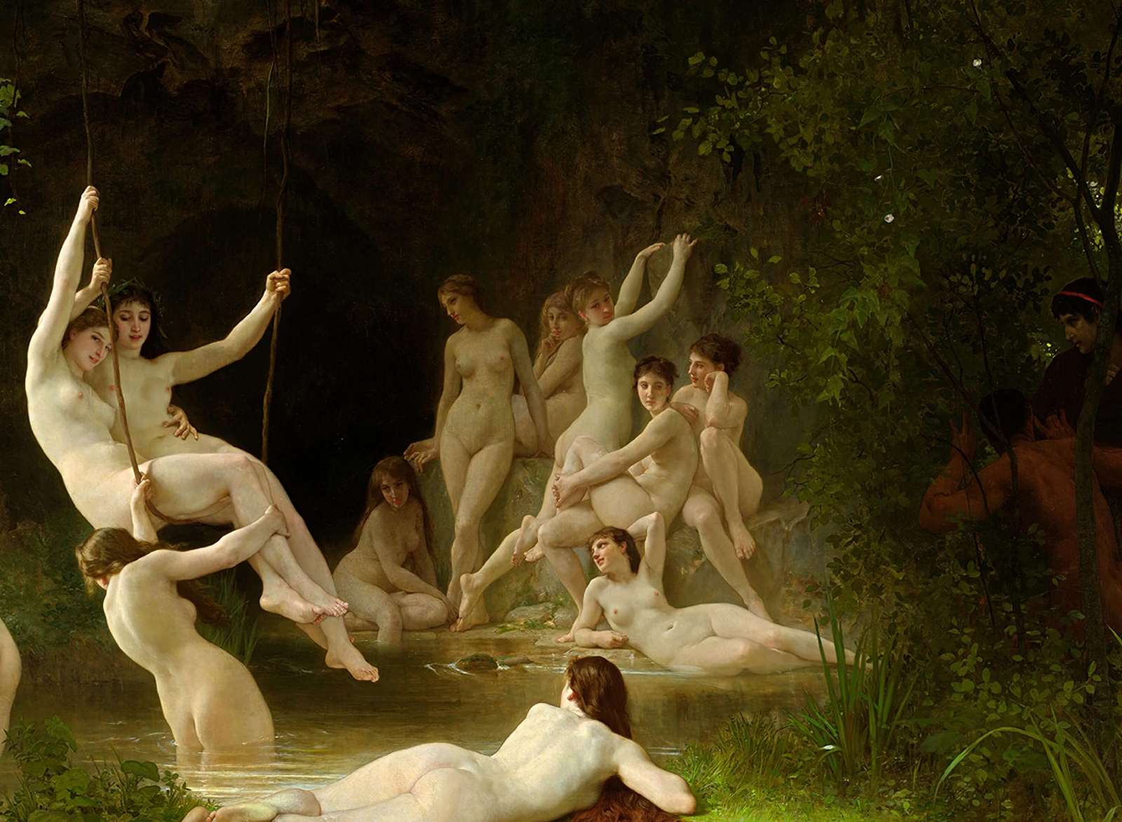 Reprodukcija „Nimfos“, William Bouguereau (1878)