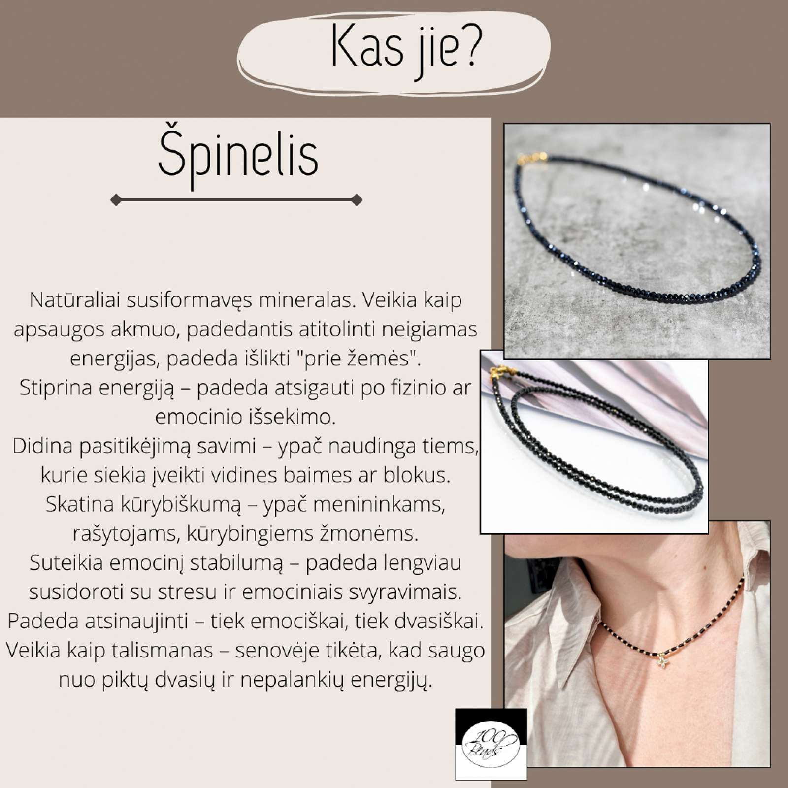 Minimalistinis vėrinys ir apyrankė iš smulkaus špinelio su žalvarine širdele