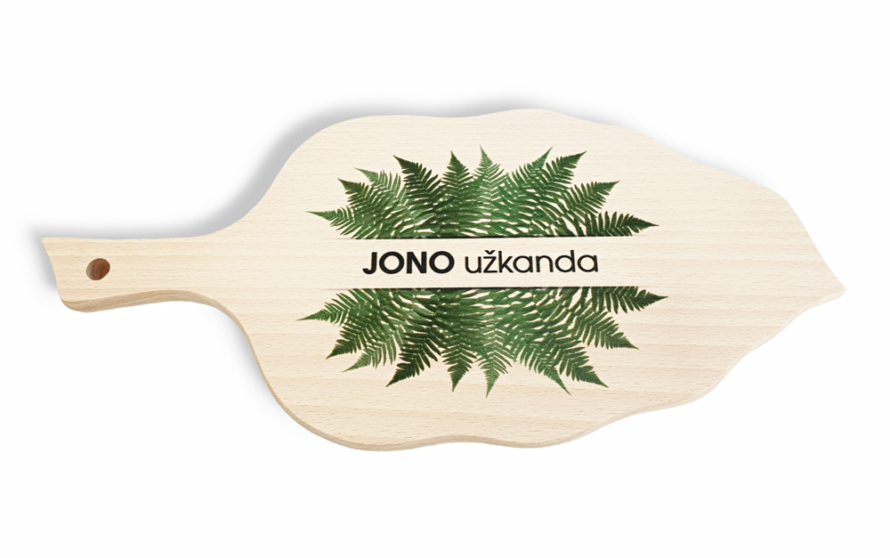 Graviruota Pjaustymo lentelė lapas su spauda „Jono užkanda“