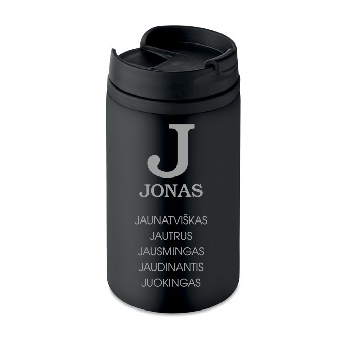 Juodas Termo puodelis „Jonas“