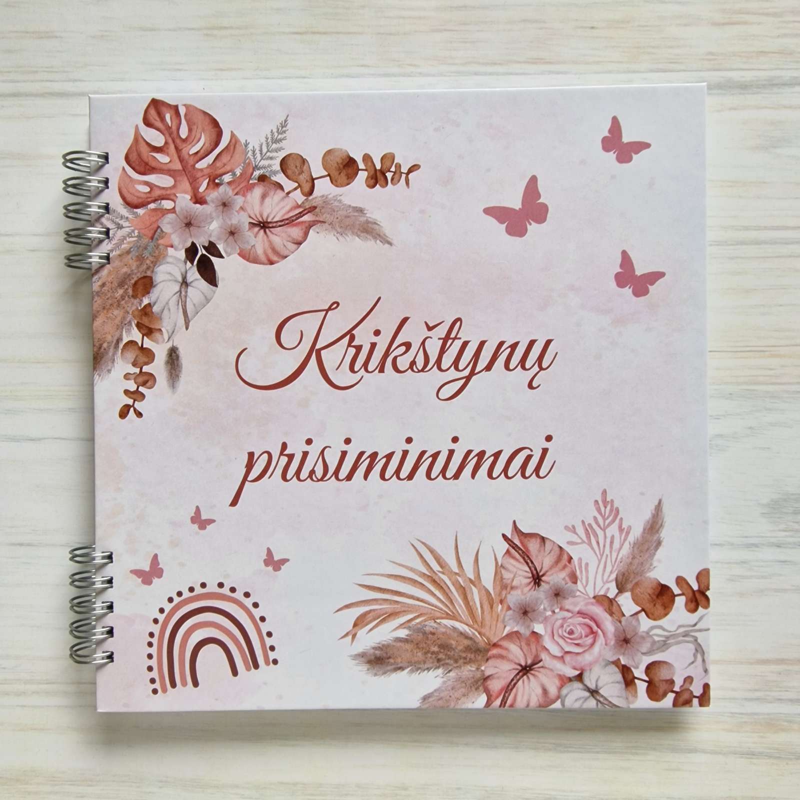 Palinkėjimų knyga su anketomis „Krikštynų prisiminimai“