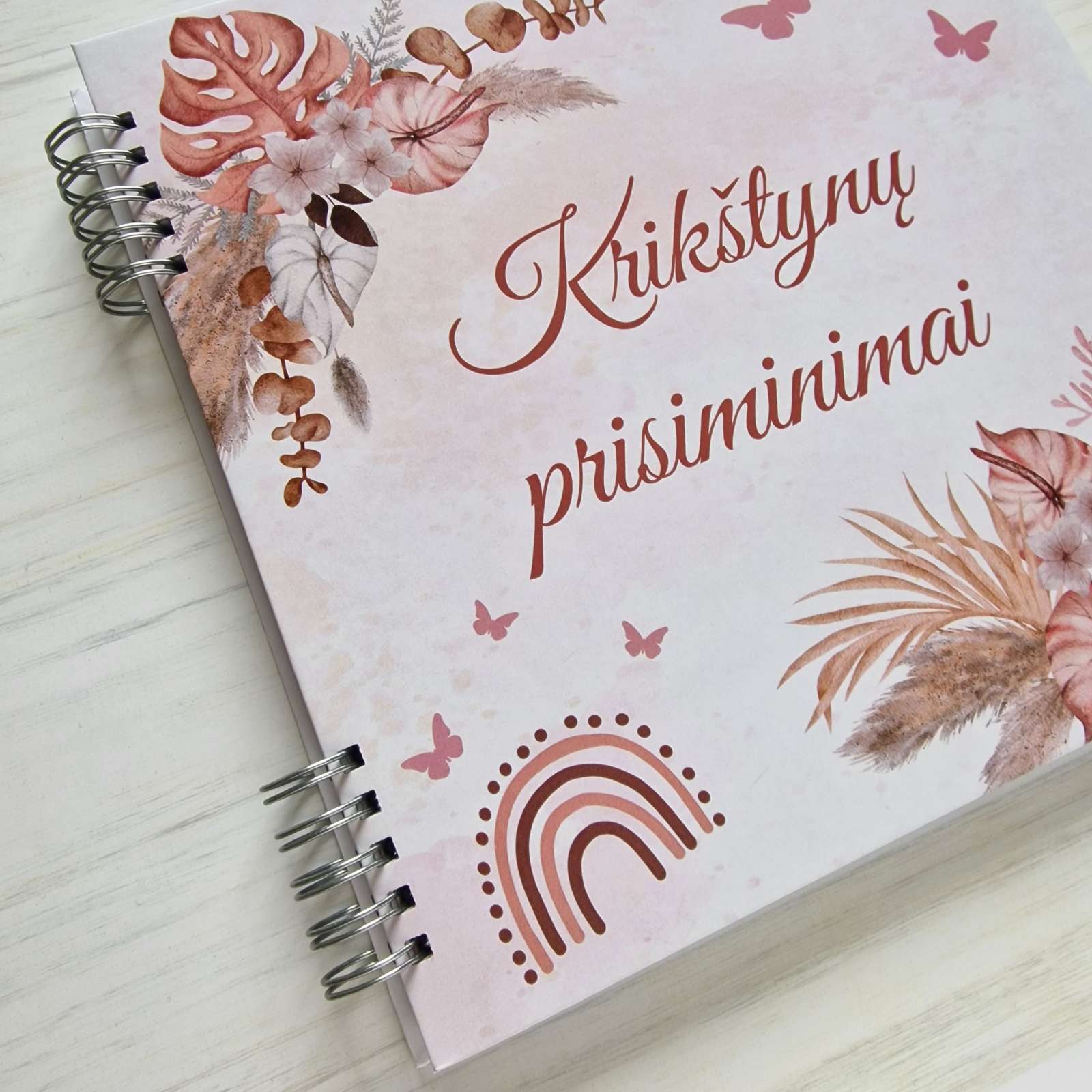 Palinkėjimų knyga su anketomis „Krikštynų prisiminimai“