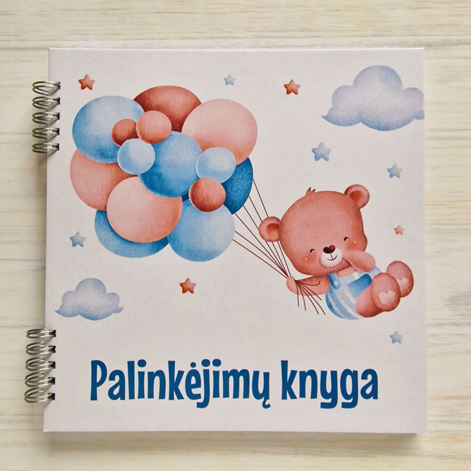 Berniuko krikštynų palinkėjimų knyga su anketomis