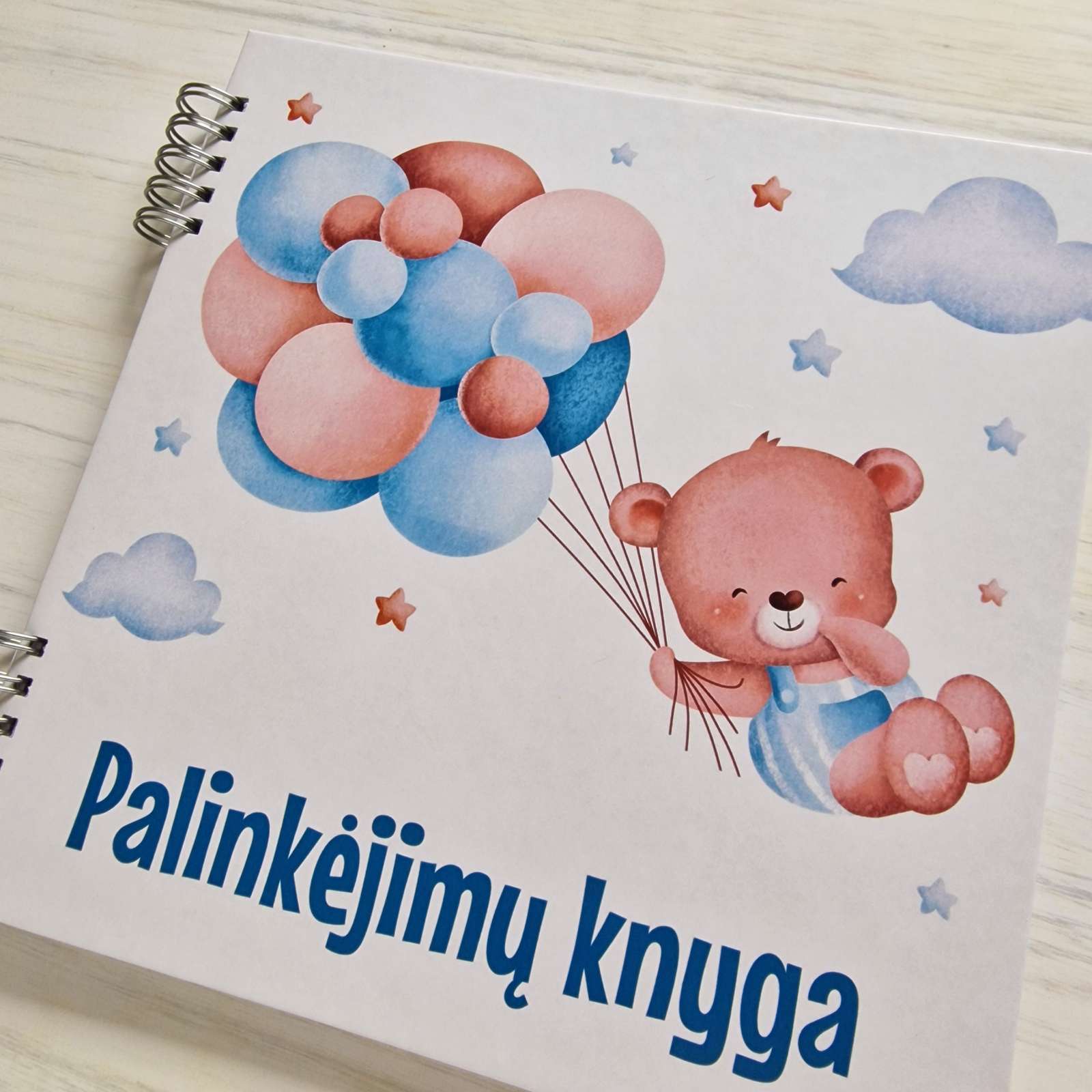 Berniuko krikštynų palinkėjimų knyga su anketomis