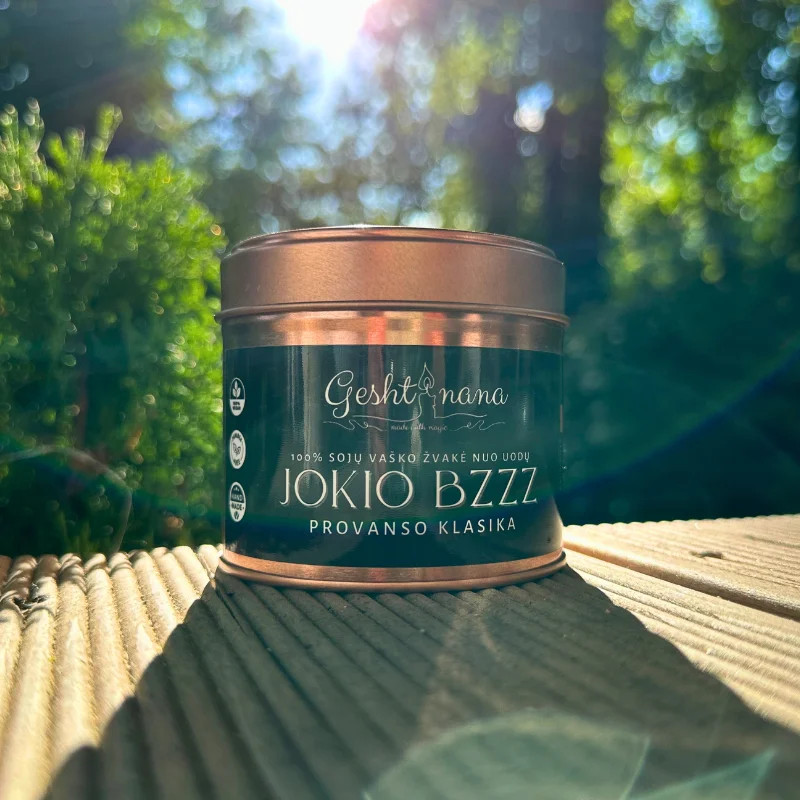 Sojų vaško žvakė nuo uodų „Jokio Bzzz”