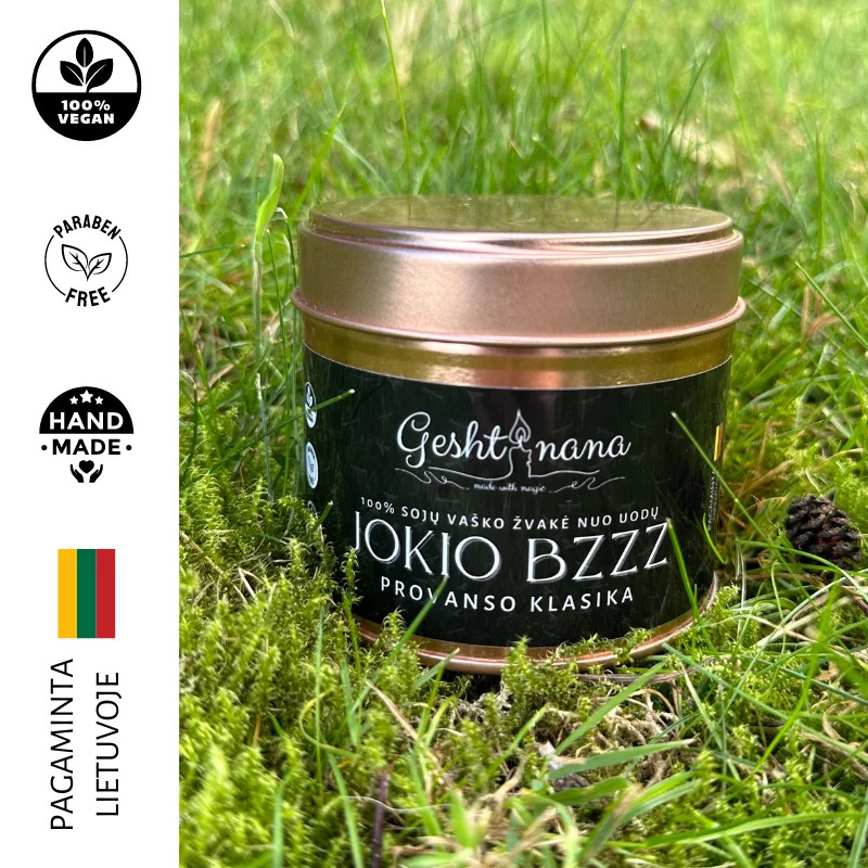 Sojų vaško žvakė nuo uodų „Jokio Bzzz”