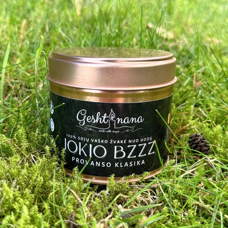 Sojų vaško žvakė nuo uodų „Jokio Bzzz”