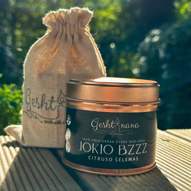 Sojų vaško žvakė nuo uodų „Jokio Bzzz”