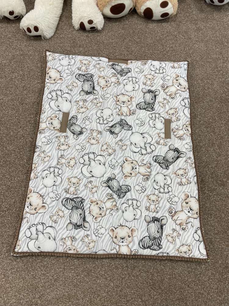 SĖDINUKAS Komfortas su pailgu kilimėliu 95x75 cm ,,Rudi drambliukai,,