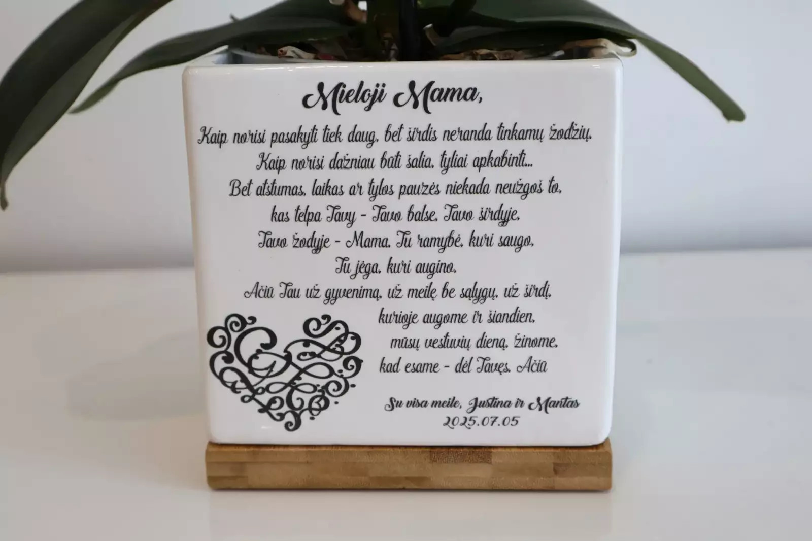 Personalizuotas vazonėlis mamai