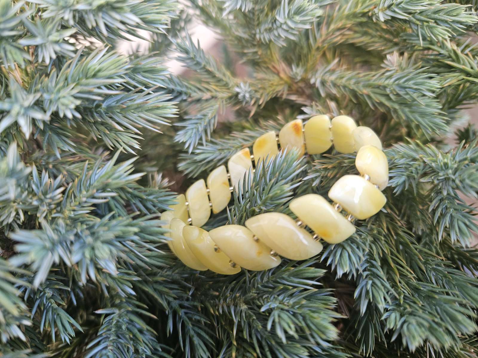 Apyrankė su baltu gintaru kasdienai White amber bracelet