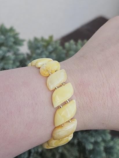 Apyrankė su baltu gintaru kasdienai White amber bracelet