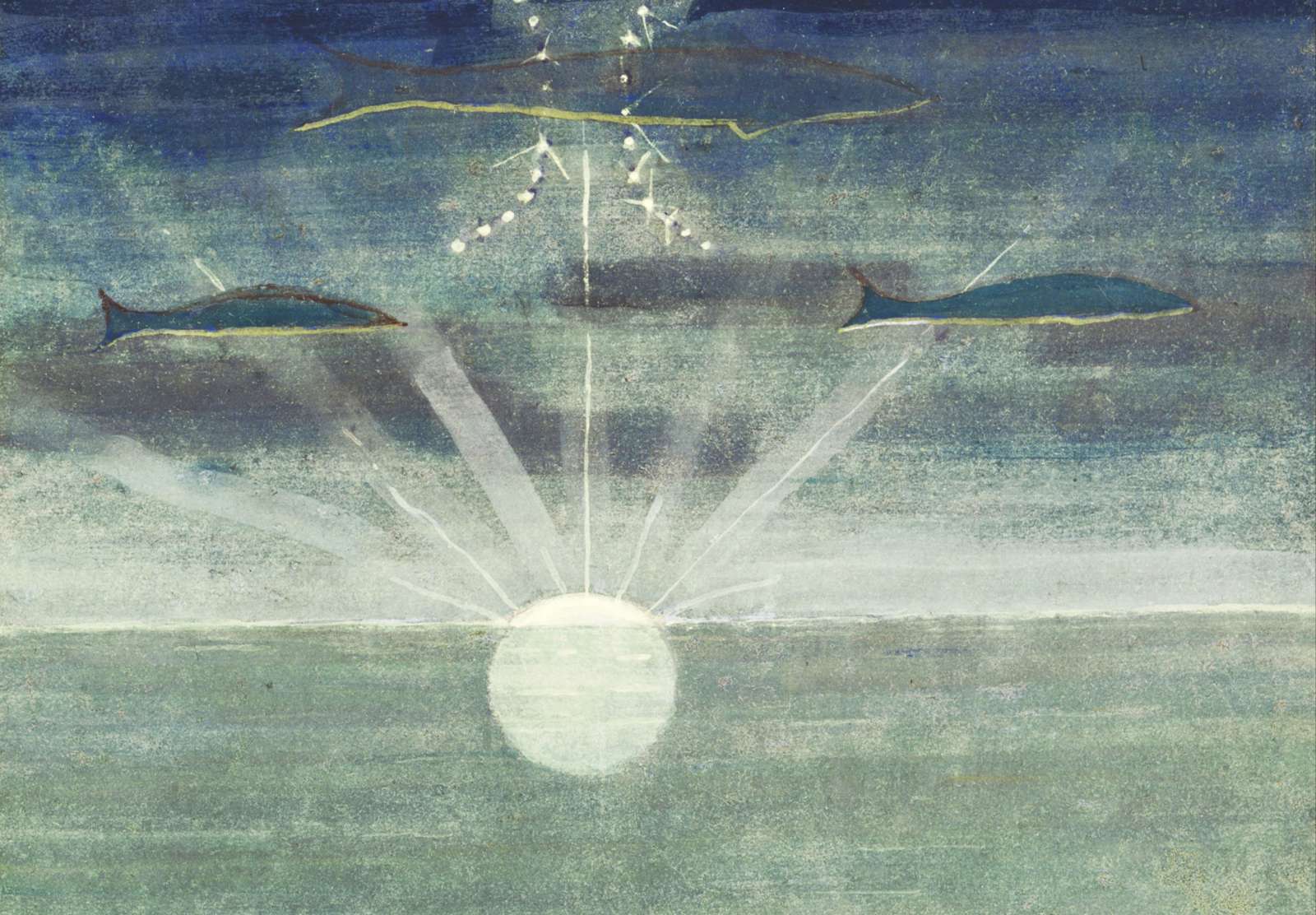 Reprodukcija „Saulė eina Žuvų ženklu“, Mikalojus Konstantinas Čiurlionis (1907)