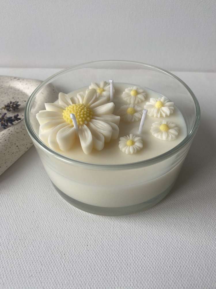 Sojų vaško žvakė Ramunėlės