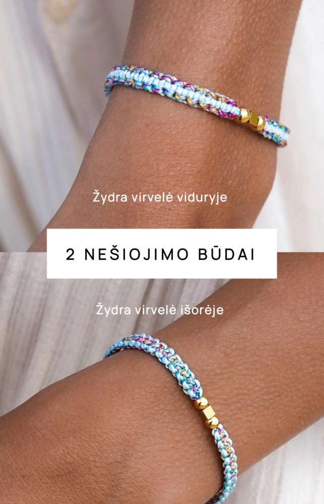 Minimalistinė žydra pinta apyrankė