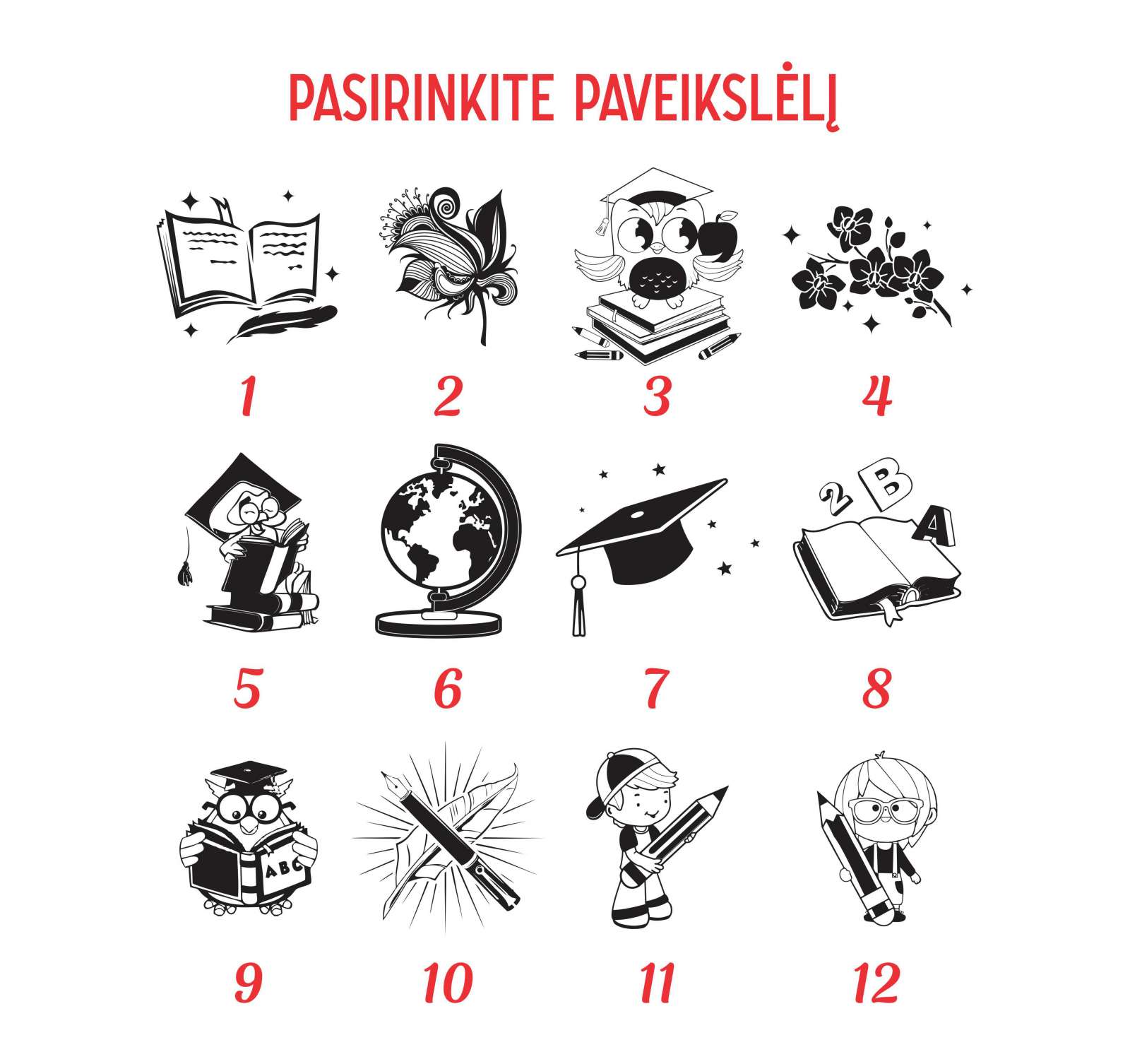 Graviruoti raktų pakabukai mokiniams