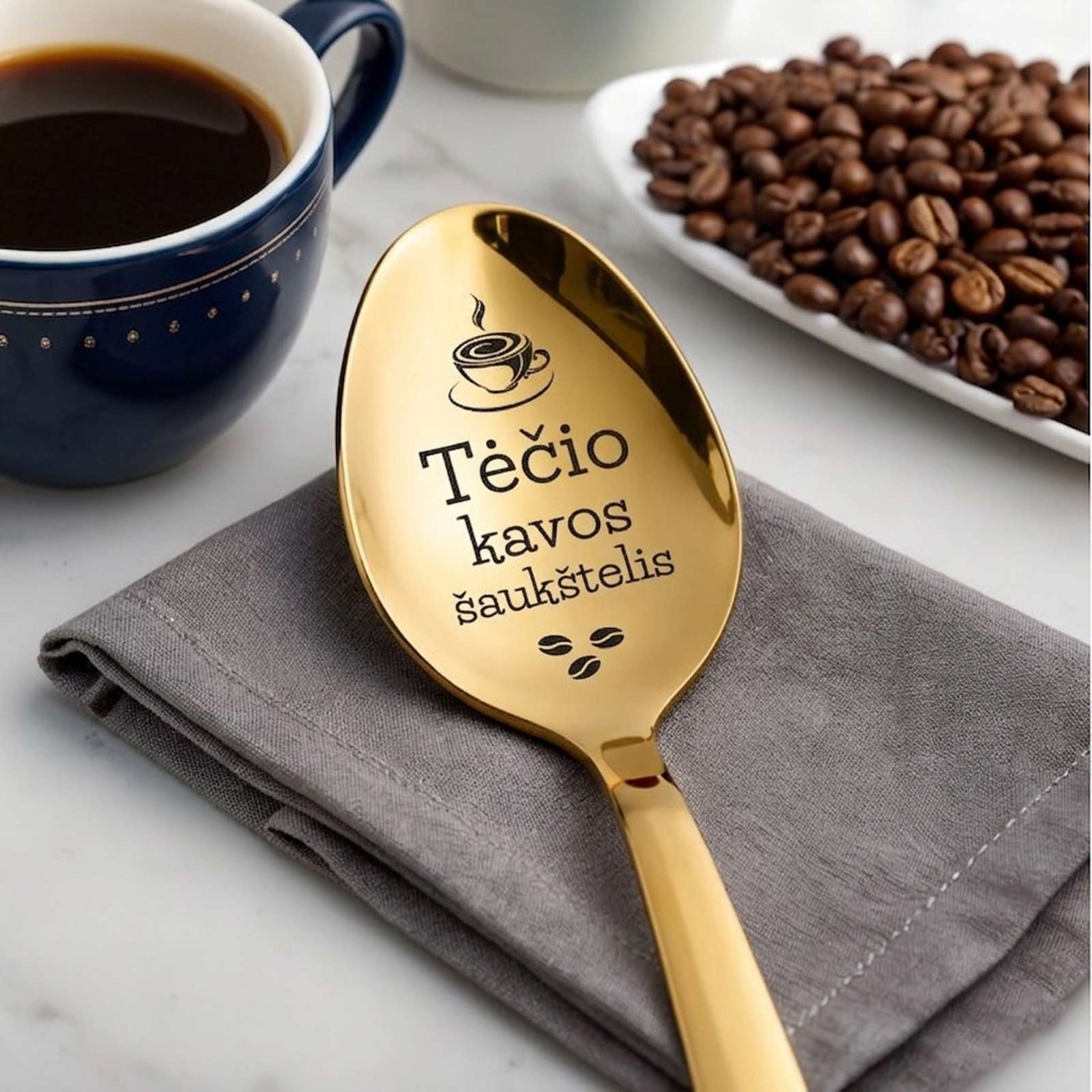 Graviruotas kavos šaukštelis tėčiui – „Tėčio šaukštelis" Graviruotas kavos šaukštelis tėčiui – „Tėčio šaukštelis"