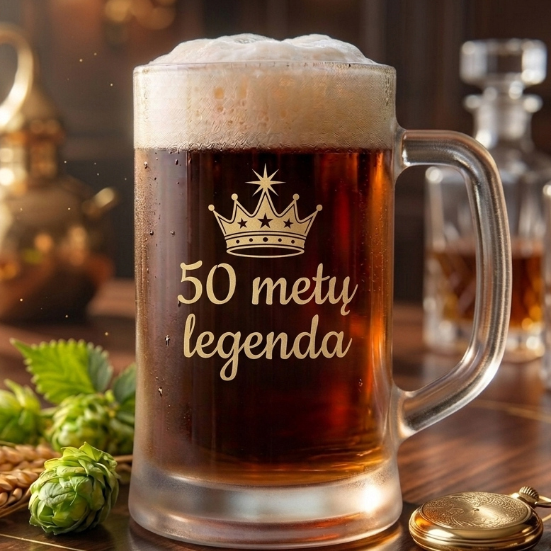 Graviruotas alaus bokalas „50 metų legenda" – dovana jubiliejaus proga Graviruotas alaus bokalas „50 metų legenda" – dovana jubiliejaus proga