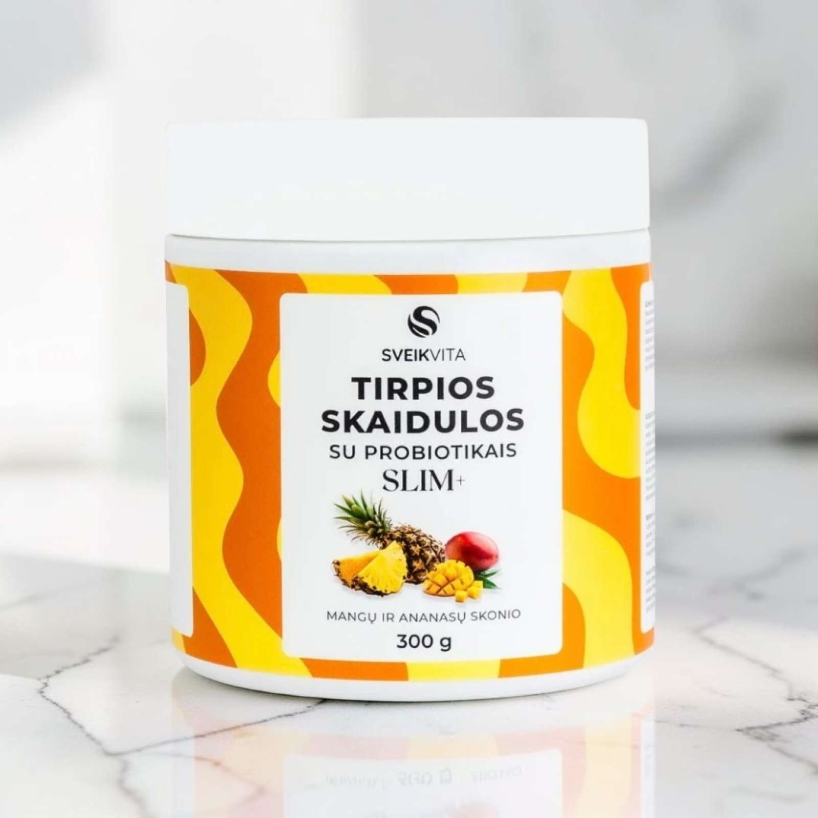 Skaidulos SLIM+ su probiotikais, mangų ir ananasų skonio, 300 g Skaidulos SLIM+ su probiotikais, mangų ir ananasų skonio, 300 g