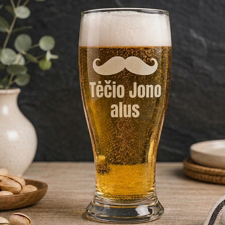 Graviruotas alaus bokalas „Tėčio alus“ su vardu – dovana tėčiui Graviruotas alaus bokalas „Tėčio alus“ su vardu – dovana tėčiui