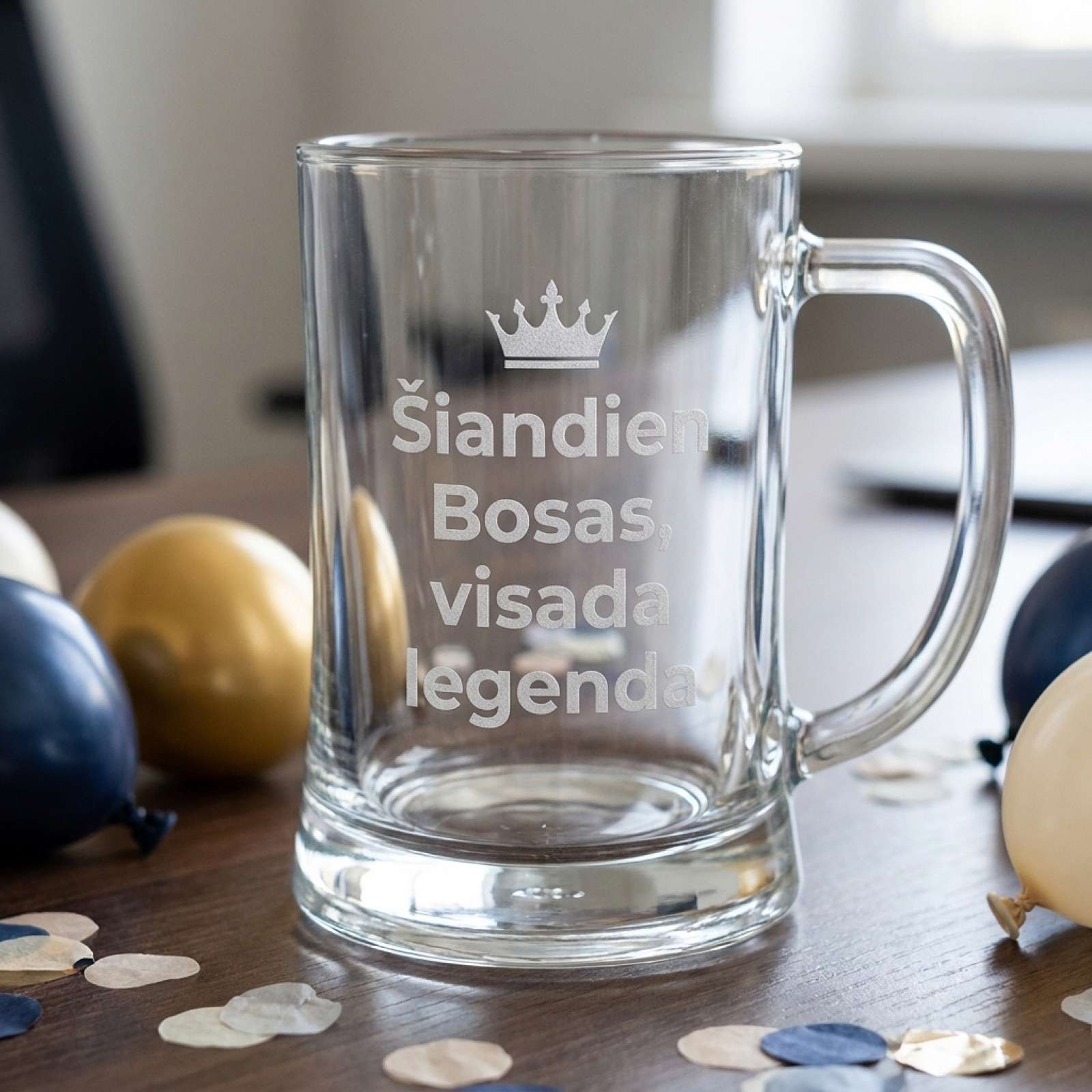 Alaus bokalas „Šiandien Bosas, visada legenda“ – šventinė dovana viršininkui Alaus bokalas „Šiandien Bosas, visada legenda“ – šventinė dovana viršininkui